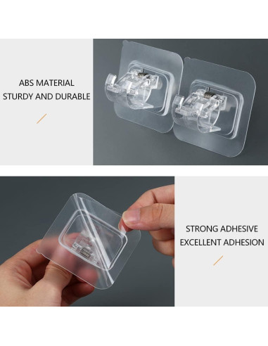 8 Ganchos Adhesivos para Varilla de Cortina Aswewamt - Soporte Sin Taladro