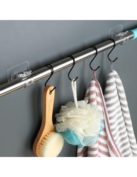 8 Ganchos Adhesivos para Varilla de Cortina Aswewamt - Soporte Sin Taladro