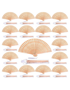 Abanicos de Madera Plegables Qunclay 60 Pcs Estilo Delicado