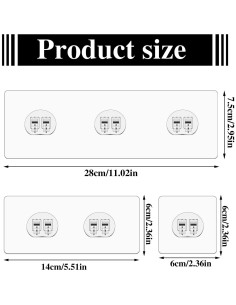 Ganchos Adhesivos para Ducha SUMAJU - Paquete de 8 Piezas 2