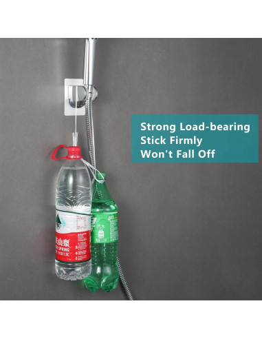 Soporte de Cabezal de Ducha Ajustable Adhesivo Plata - GwernKB