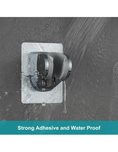 Soporte de Cabezal de Ducha Ajustable Adhesivo Plata - GwernKB