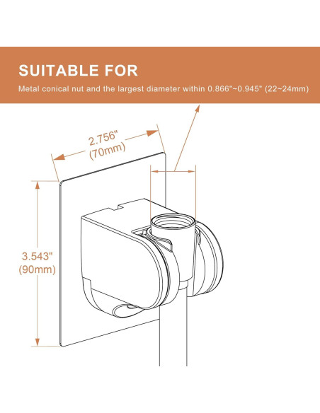 Soporte de Cabezal de Ducha Ajustable Adhesivo Plata - GwernKB