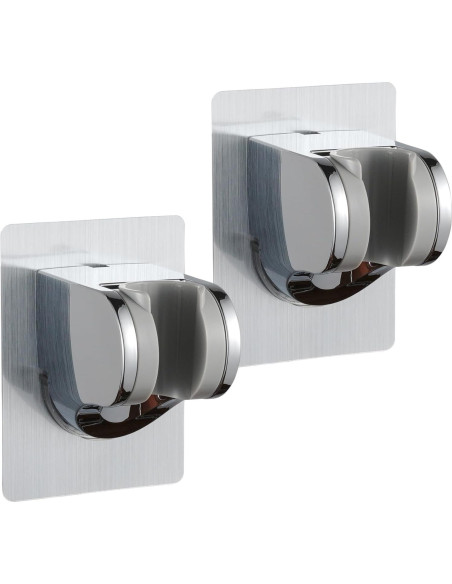 Soporte de Cabezal de Ducha Ajustable Adhesivo Plata - GwernKB