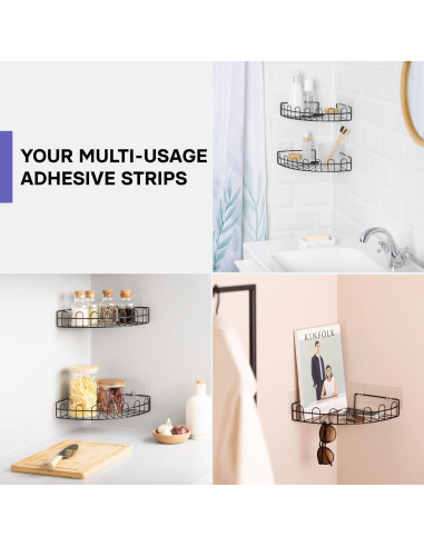 Adhesivos Transparentes KINCMAX para Caddy de Ducha - 2 Piezas