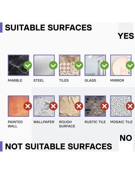 Adhesivos Transparentes KINCMAX para Caddy de Ducha - 2 Piezas