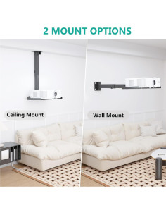 Soporte de Techo para Proyector WALI PM-005-B Ajustable 9.98kg 2