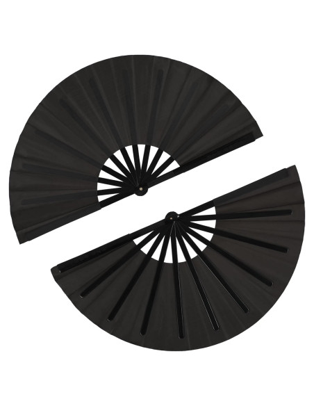 Abanicos de Aplauso Maitys 2 Pcs Plegables 34 cm Negro