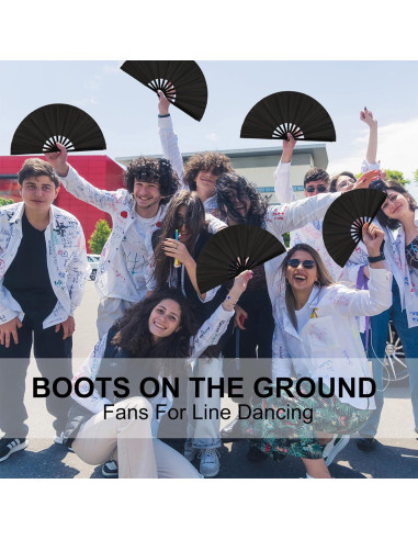 Abanicos de Aplauso Maitys 2 Pcs Plegables 34 cm Negro