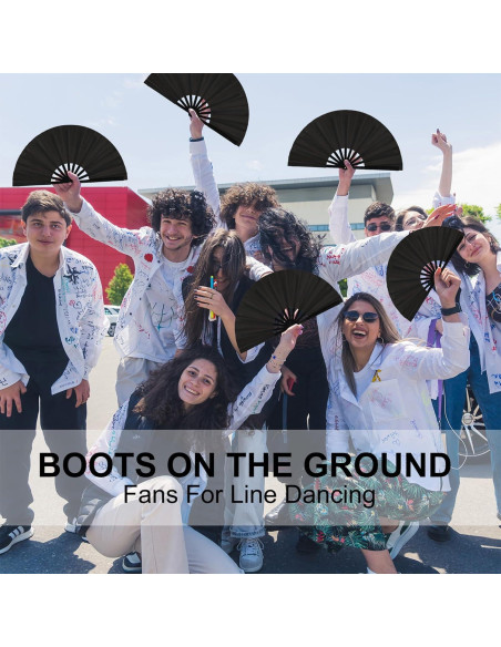 Abanicos de Aplauso Maitys 2 Pcs Plegables 34 cm Negro