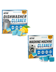 Pack 48 Tabletas de Limpieza ACTIVE para Lavadora y Lavavajillas