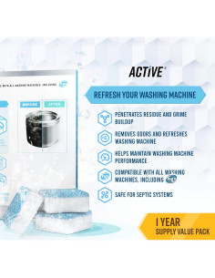 Pack 48 Tabletas de Limpieza ACTIVE para Lavadora y Lavavajillas 2
