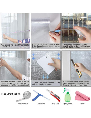 Película de Privacidad 3D HIDBEA para Ventanas 44.5x200cm