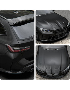 Vinilo Envoltura de Fibra de Carbono Lypumso 0.3m x 3m Negro Mate 2