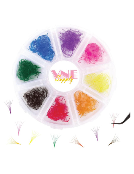 500 Piezas Extensiones de Pestañas VNE Supply 15mm 8D D Curl