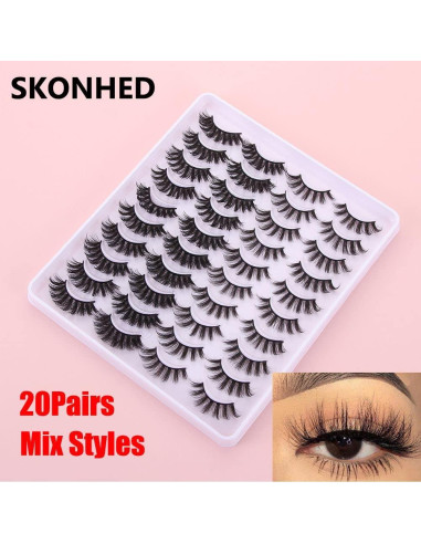 Pestañas Postizas 3D Andy's Orchids - 20 Pares Naturales