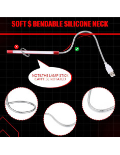 2 Lámparas LED USB para Teclado Tujoe - Flexibles y Dimmables 2