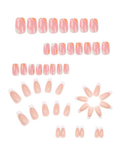 6 Paquetes Uñas Postizas Medianas TOGZOM Ombre y Francesa 2