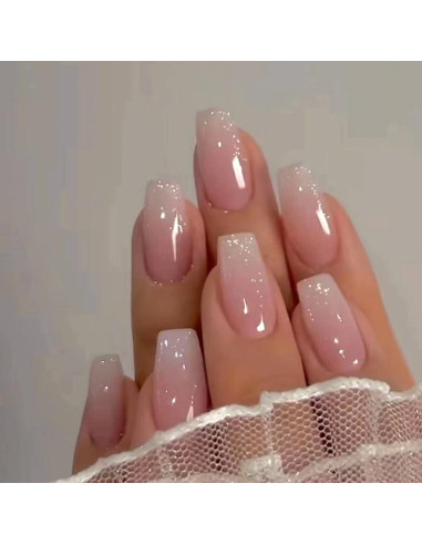 6 Paquetes Uñas Postizas Medianas TOGZOM Ombre y Francesa