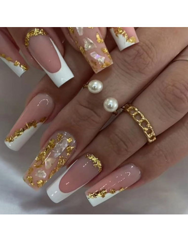 6 Paquetes Uñas Postizas Medianas TOGZOM Ombre y Francesa