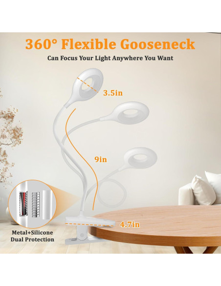 Luz de lectura LED recargable XCYLL con clip y 5 modos