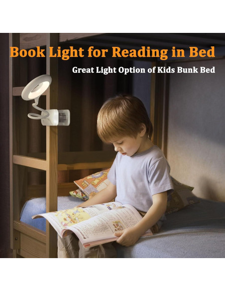 Luz de lectura LED recargable XCYLL con clip y 5 modos