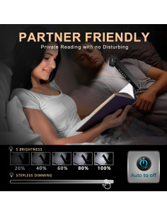 Luz de Lectura Recargable SRTCLLT con Pantalla LCD y Temporizador 2