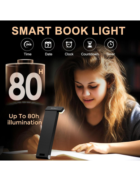 Luz de Lectura Recargable SRTCLLT con Pantalla LCD y Temporizador