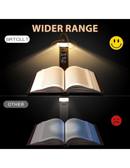 Luz de Lectura Recargable SRTCLLT con Pantalla LCD y Temporizador