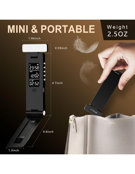 Luz de Lectura Recargable SRTCLLT con Pantalla LCD y Temporizador