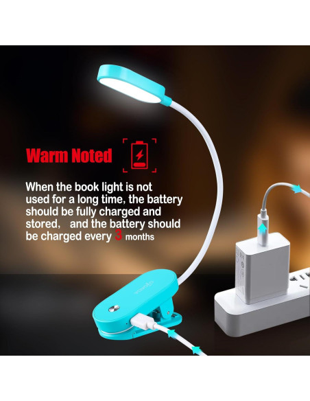 Luz de Lectura Recargable VAVOFO KM-6775 14 LEDs Clip On
