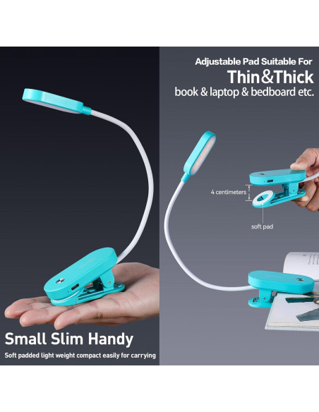 Luz de Lectura Recargable VAVOFO KM-6775 14 LEDs Clip On