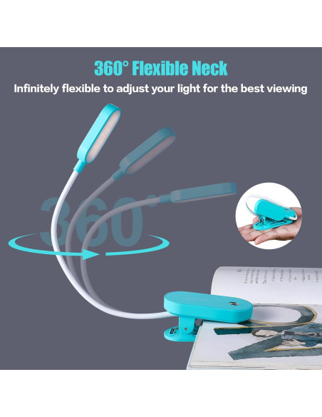 Luz de Lectura Recargable VAVOFO KM-6775 14 LEDs Clip On