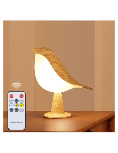 Lámpara de Escritorio HOGXUAE Pájaro LED Recargable 3 Colores