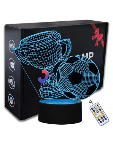 Luz Nocturna 3D de Fútbol Oboist con Control Remoto