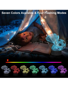 Luz Nocturna 3D de Fútbol Oboist con Control Remoto 2