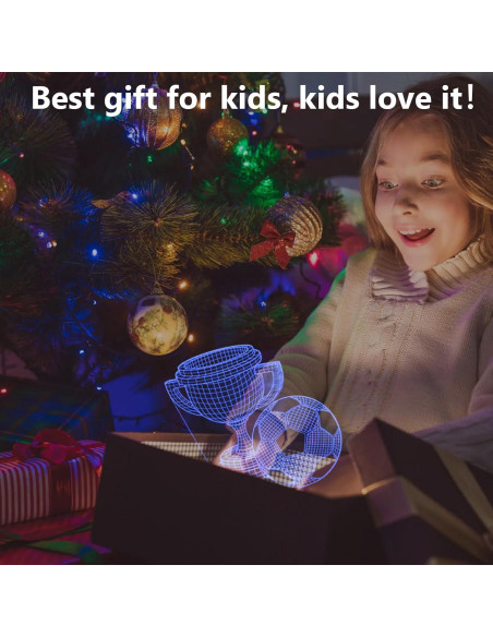 Luz Nocturna 3D de Fútbol Oboist con Control Remoto