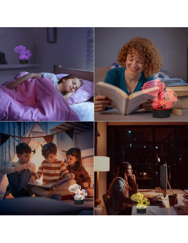 Luz Nocturna 3D de Fútbol Oboist con Control Remoto