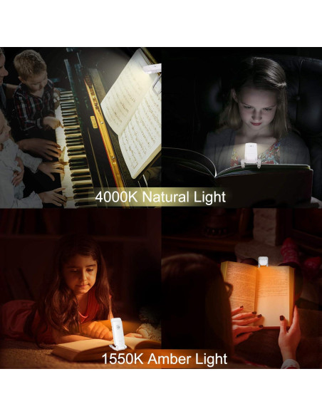 Luz de Libro Recargable LUXSWAY con 2 LEDs Ajustables