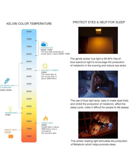 Luz de Libro Recargable LUXSWAY con 2 LEDs Ajustables