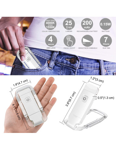 Luz de Libro Recargable LUXSWAY con 2 LEDs Ajustables