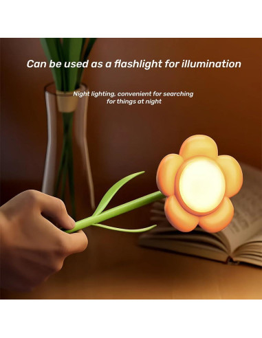 Lámpara LED Girasol Amarillo Recargable 3 Colores Regulable