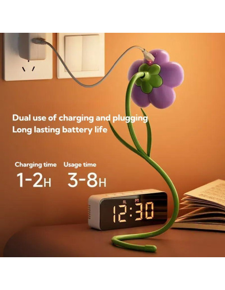 Lámpara LED Girasol Amarillo Recargable 3 Colores Regulable