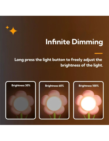 Lámpara LED Girasol Amarillo Recargable 3 Colores Regulable