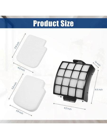 Filtros de Reemplazo Walntec AZ3002 para Aspiradora Shark - 2 HEPA, 4 Espuma, 4 Fieltro