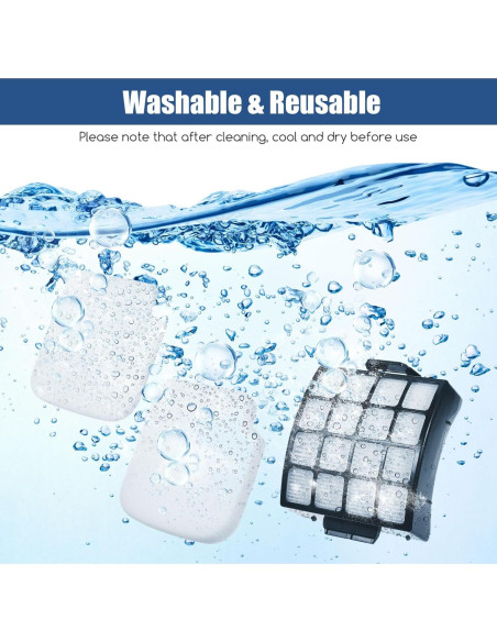 Filtros de Reemplazo Walntec AZ3002 para Aspiradora Shark - 2 HEPA, 4 Espuma, 4 Fieltro