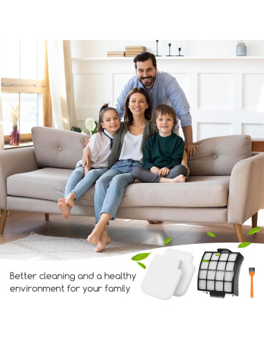 Filtros de Reemplazo Walntec AZ3002 para Aspiradora Shark - 2 HEPA, 4 Espuma, 4 Fieltro