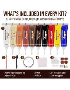 Kit de Reparación de Cuero MCTRHG - 10 Colores, Fácil de Usar 2