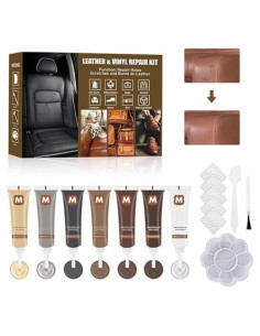 Kit de Reparación de Cuero Ganbaro para Muebles - 7 Colores