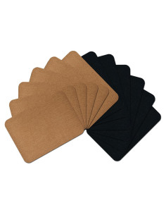 12 Parches Termoadhesivos Guokuai Algodón 7.5x10.5 cm Negro Camello